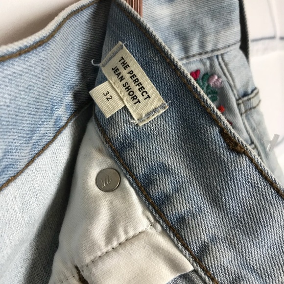 Madewell The Perfect Jean Short Embroidered Sz 32 - Picture 3 of 8